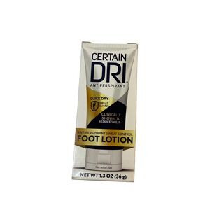 Certain Dri Antiperspirant Foot Lotion Quick Dry Sweat Control 1.3 oz 36g Tube